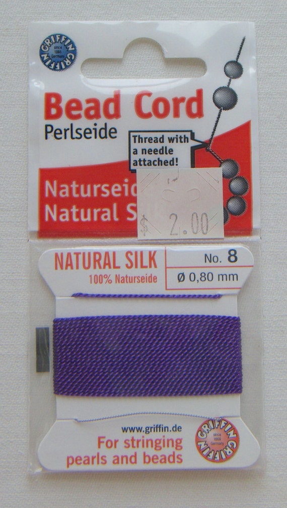 Griffin 100 Natural Silk Bead Cord with attached Needle