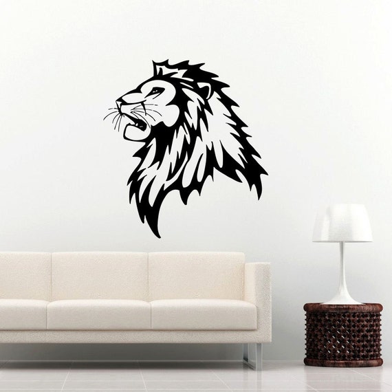 Lion Wall Decal Lion Head Animals Nature Wild by SuperVinylDecal
