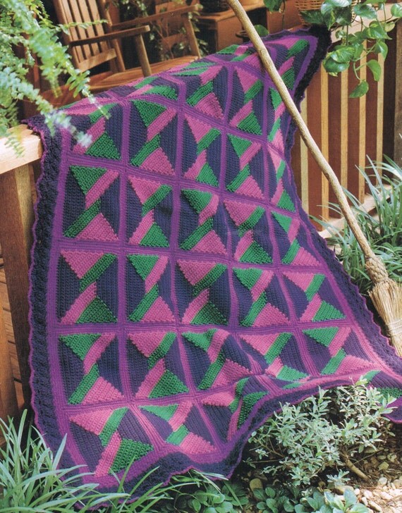 Crochet Pattern Quilt Inspired Afghan by BusyBeaverBoutique