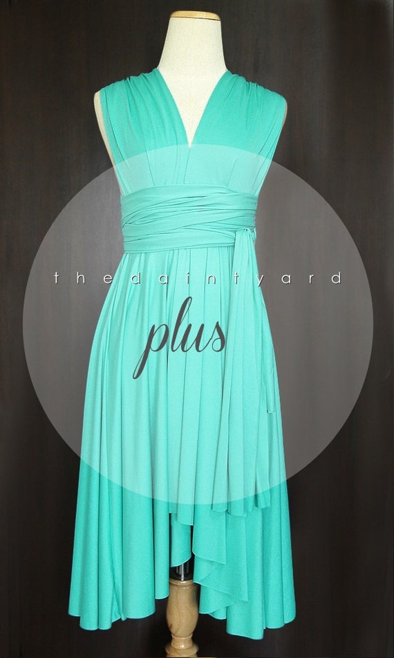  Plus  Size  Turquoise  Bridesmaid  Dress  Convertible Dress 