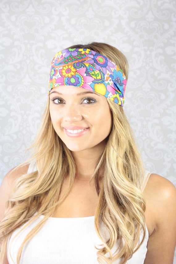 Bright Multi Color Flower Headband Multi By Moviestarjewelry