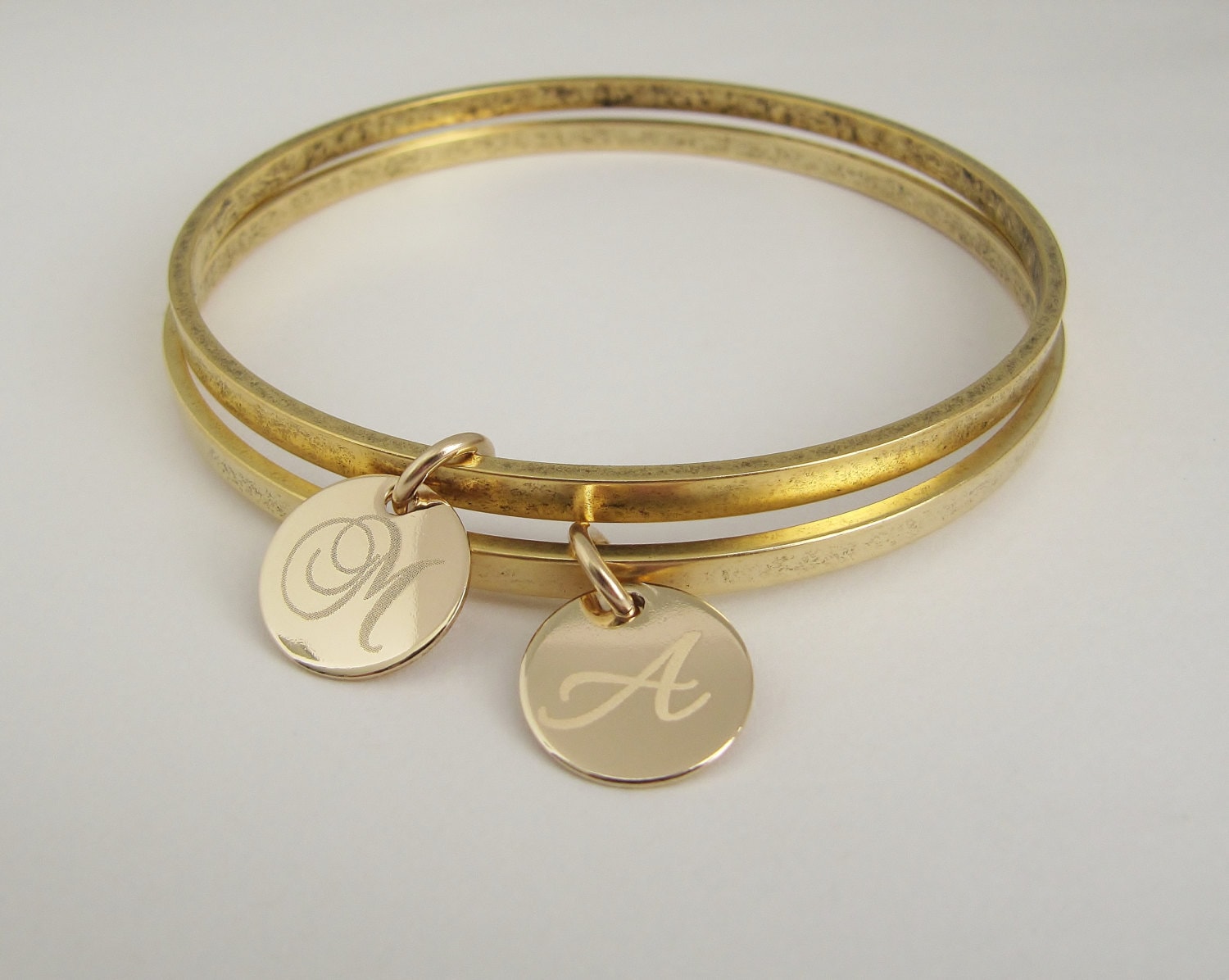 Personalized Gold Bangle Bracelet Mother Daughter Bracelets
