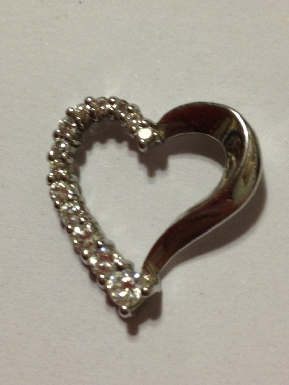 Diamond Heart Pendant Kay Jewelers 925 Sterling Silver Slide