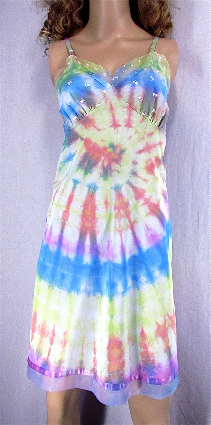 pastel tie dye slip dress