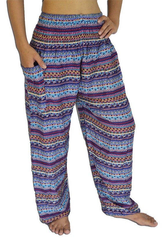Handmade Purple stripes Yoga Pants/Hippie by Lannaclothesdesign