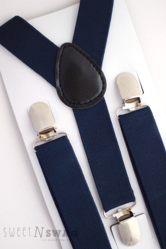NAVY BLUE SUSPENDERS. Newborn Adult sizes.
