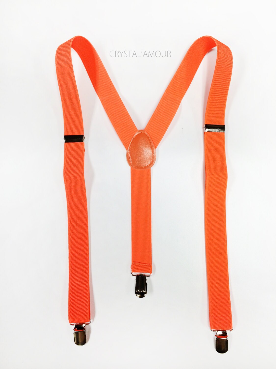 Neon Orange Suspenders Unisex Suspenders Electric Orange