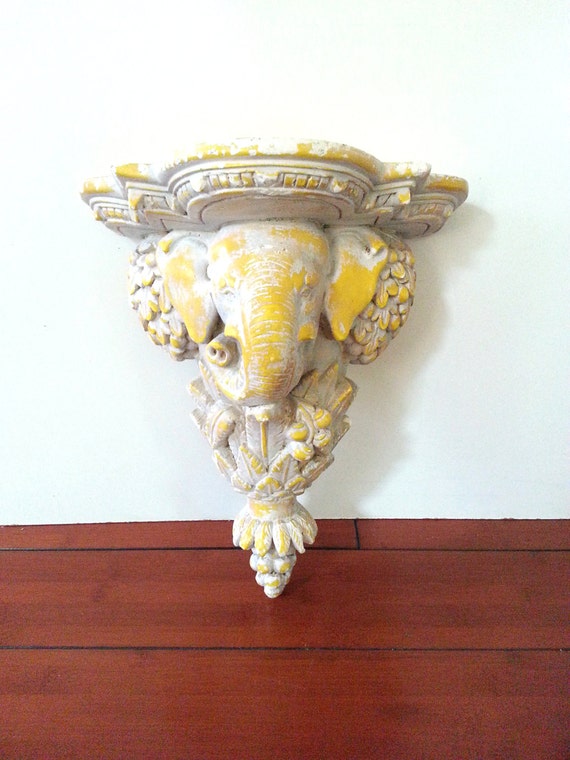 Wall Sconce Elephant Wall Shelf Vintage Garden Yellow and on Decorative Wall Sconces Shelf Lighting id=30006