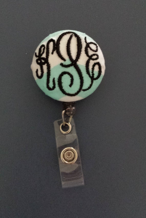 Items similar to Monogrammed Name Tag Reel/ Badge Reel on Etsy