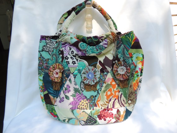 Items similar to Handmade Patchwork Bag, Shabby Chic, Bohemian Bag ...