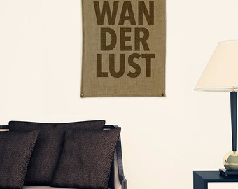 Wanderlust Burlap Wall Banner (w/ Free Shipping!)