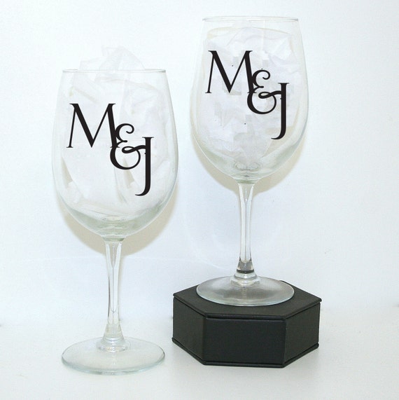 initial glass set custom wine glasses personalized wine initial glass set custom wine glasses personalized wine