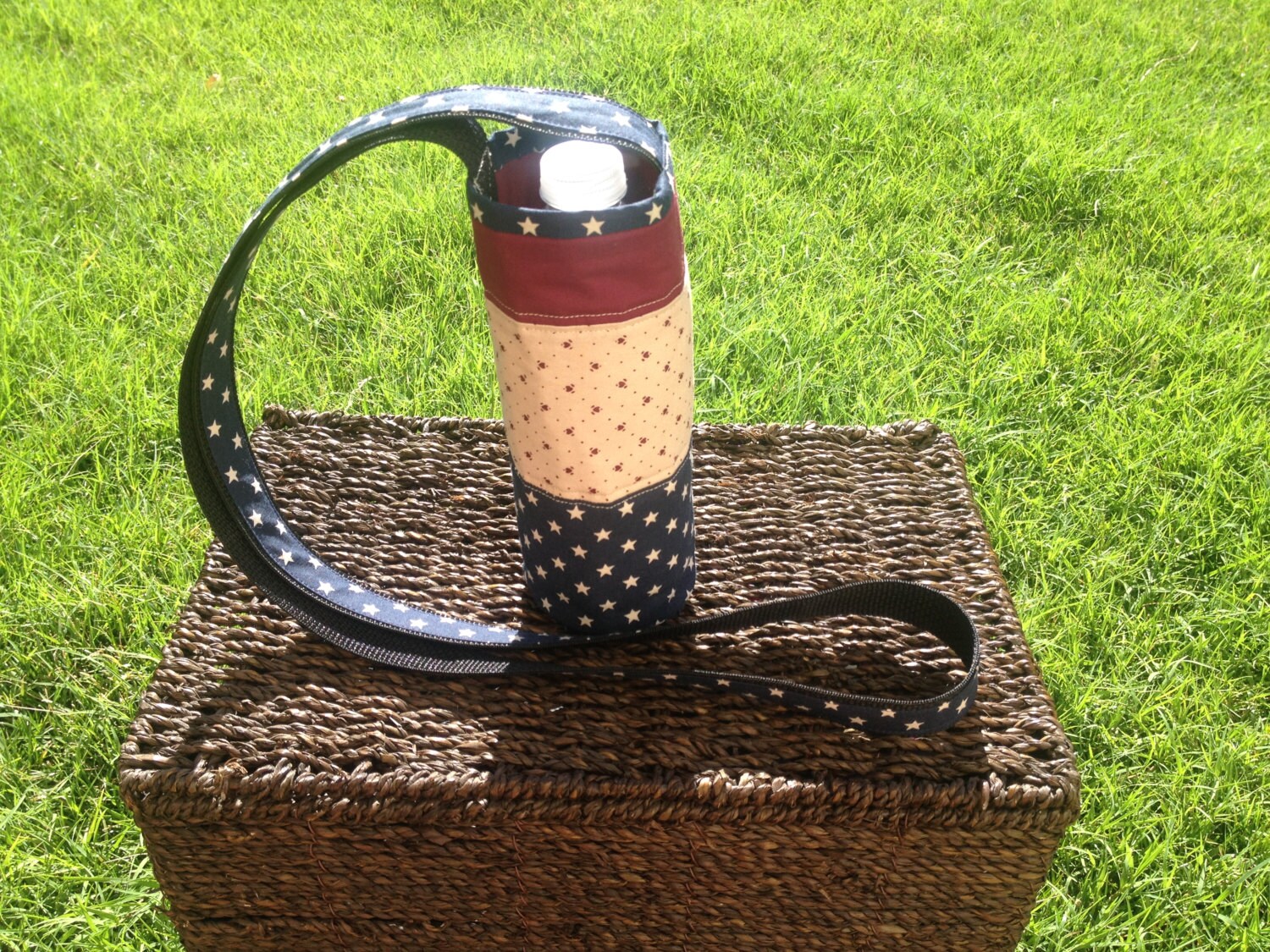 Quilted/ Insulated Water Bottle Holder Patriotic