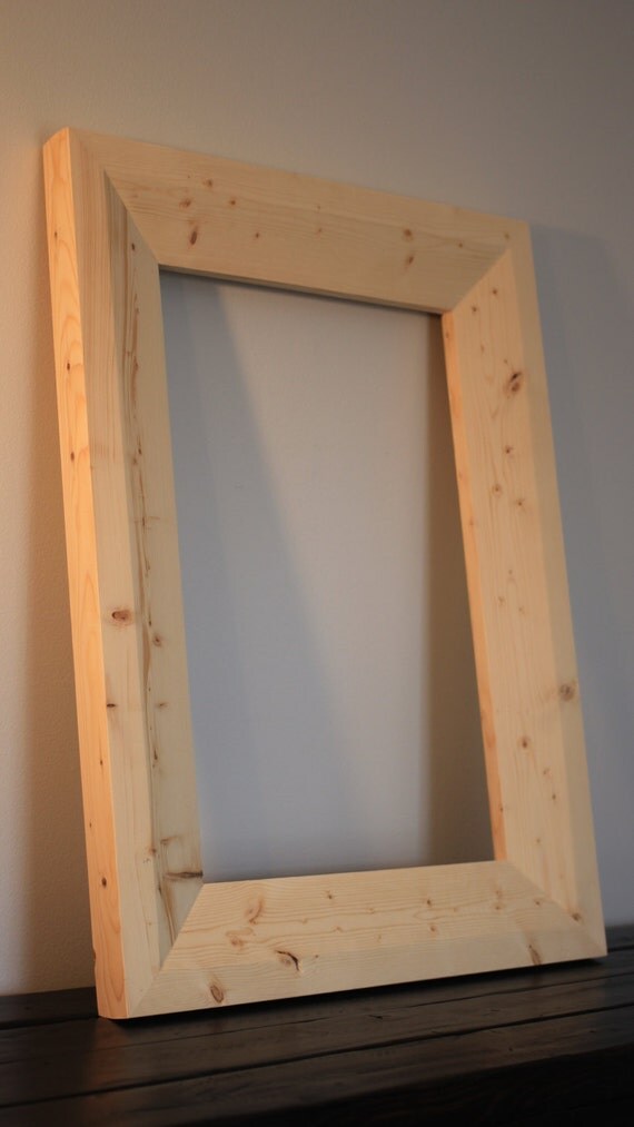 Items similar to Unfinished WhiteWood 2x4 Beveled Mirror Frames on Etsy