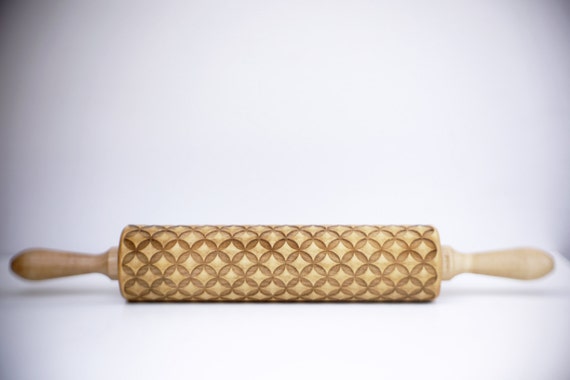 Embossing rolling pin - Geometric pattern - circles.