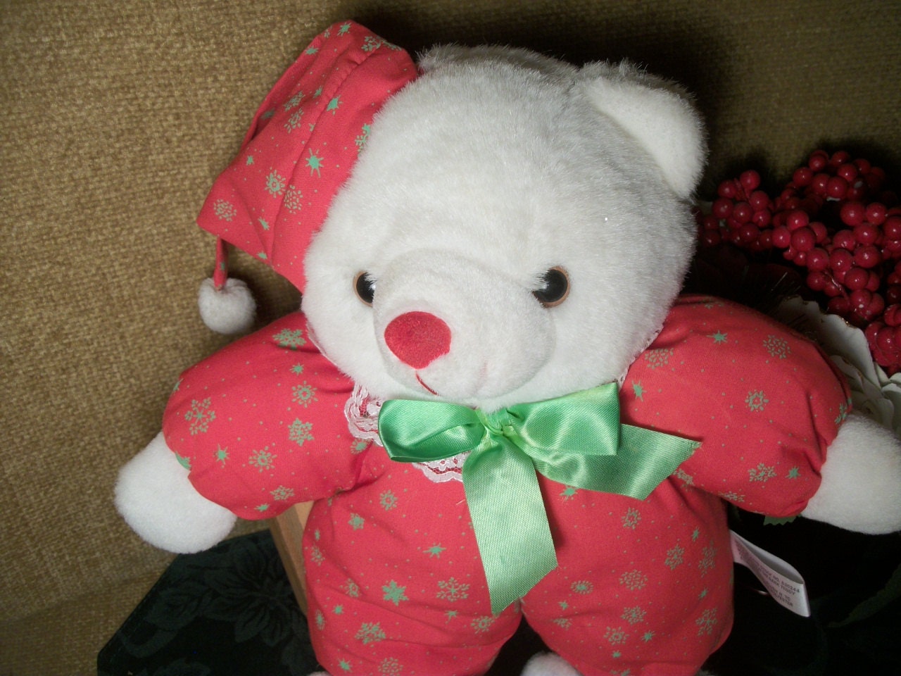 Glow in the Dark Christmas Stuffed Animal Bear Holiday Home