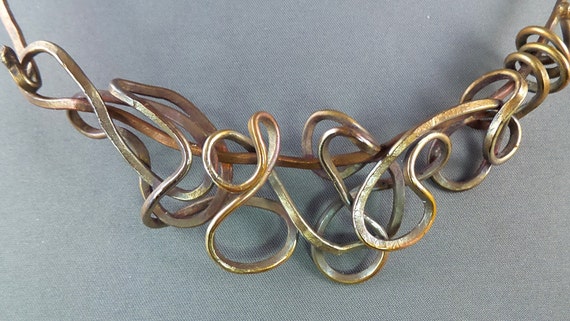 Copper Art Jewelry hand forged copper by SlightlySassyJewelry