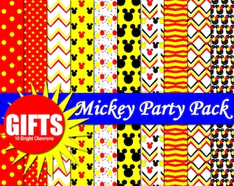 Mickey mouse Digital Paper minnie and mickey party decor Mickey ears Mickey mouse birthday mickey mouse clubhouse Mickey mouse invitation