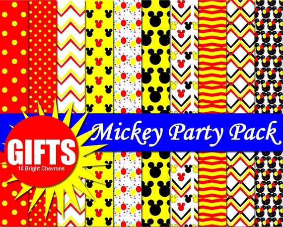 Mickey mouse Digital Paper minnie and mickey party decor Mickey ears Mickey mouse birthday mickey mouse clubhouse Mickey mouse invitation
