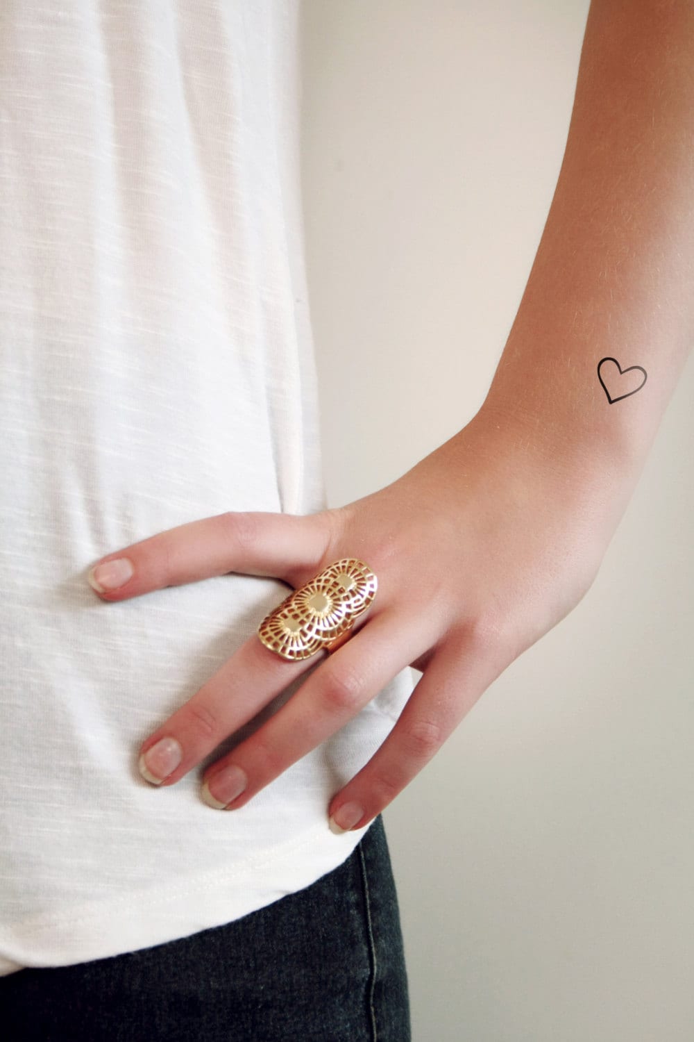 4 small hearts temporary tattoos / small temporary by Tattoorary