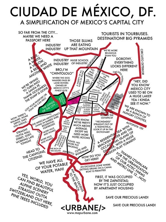 Items Similar To Mexico City Neighborhood Culture Map 18x24 On Etsy   Il 570xN.563694649 3fqr 