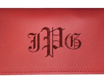 Personalized Leather Checkbook Cover - Holds standard checks (Top Tear)