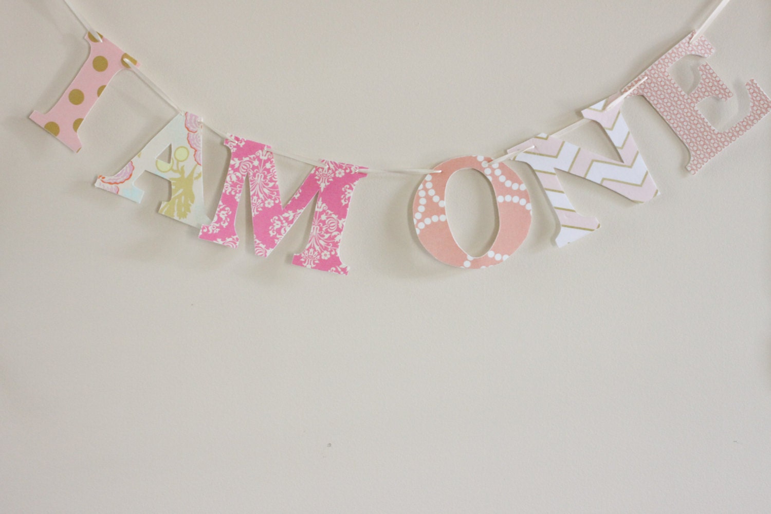 I AM ONE Fabric Letter Banner Custom by PopOfHappy on Etsy