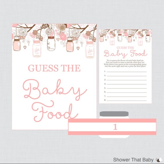 Guess the Baby Food Baby Shower Game Activity Printable