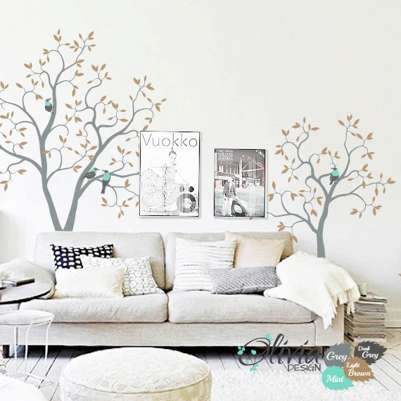 White Large Tree Wall Decals Trees Decal by theOliviaDesign