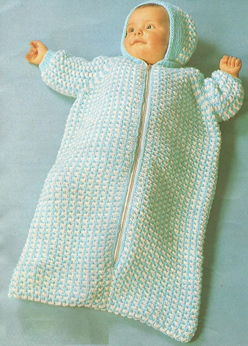 Instant Download PDF Vintage Sleeping Bag Knitting Pattern