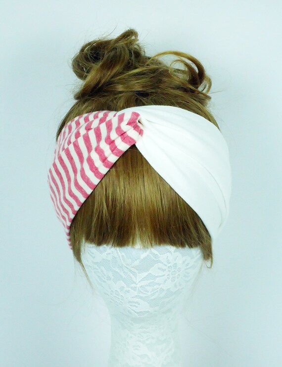 StripeTurban Twist, headband, Hair Wrap, workout headband, Hair Accessories, Women's headband, knot headband, yoga headband, headpiece