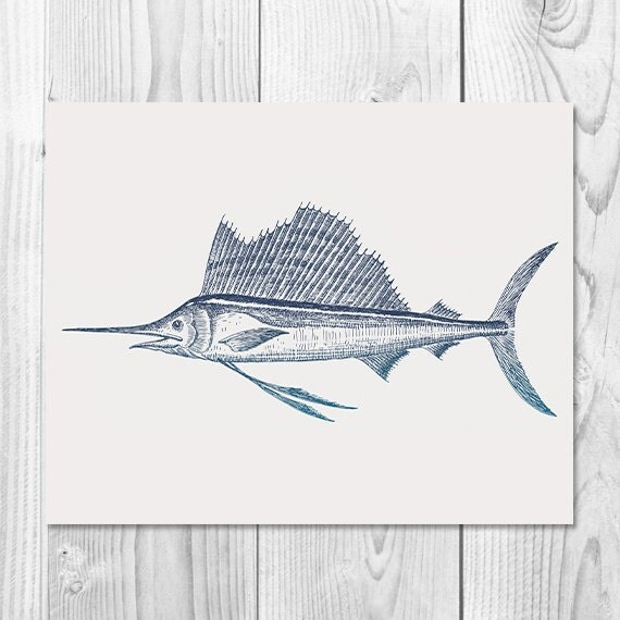 Swordfish Print, 8 x 10" Instant Download