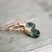Moss Aquamarine Drop Earrings Gemstone Jewelry Green March Dangle Birthstone