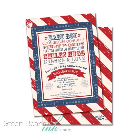 4TH of JULY Printable Party Invitation - Printing Available Il_570xn