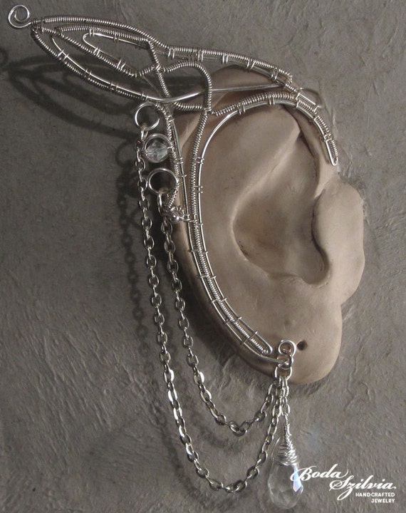 GALADRIEL ELF EARS - ooak silver elven ear wrap - 1 pair