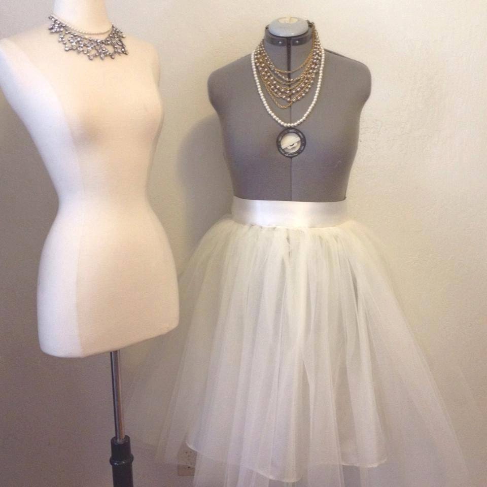 satin and tulle skirt
