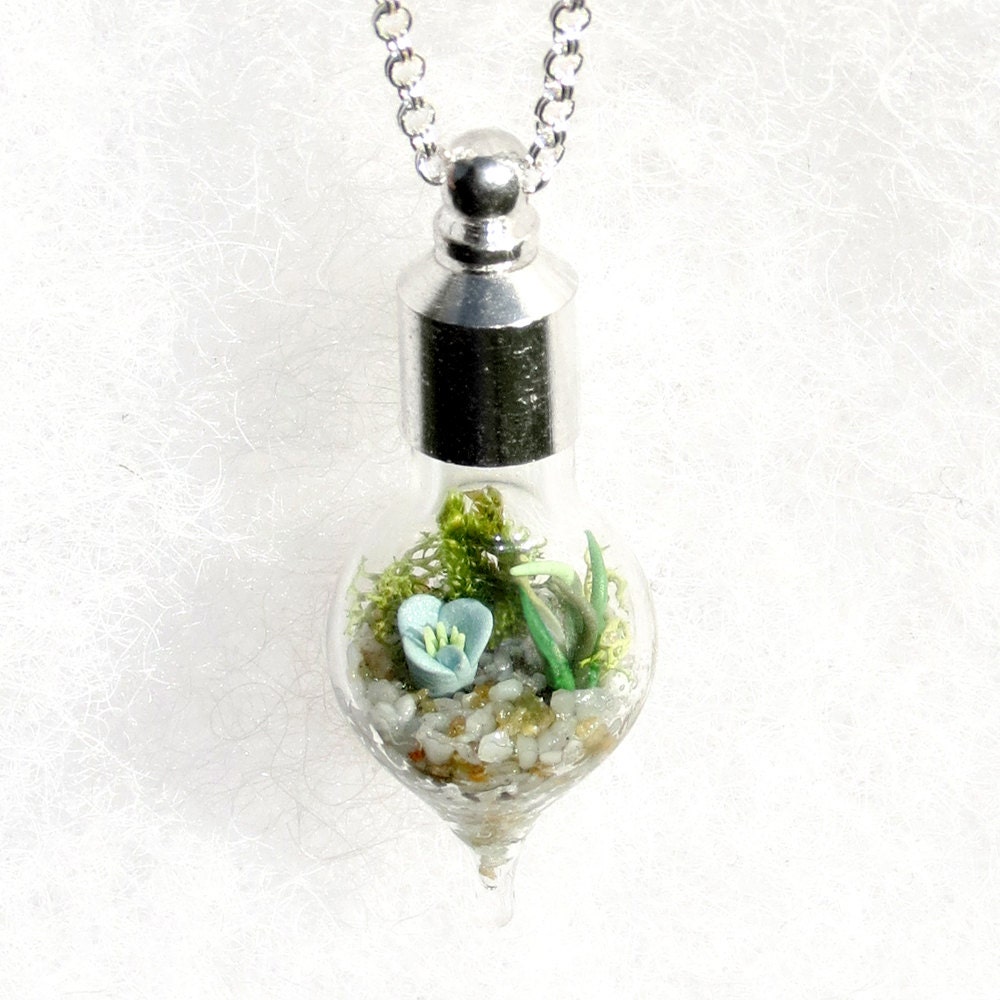 Holiday Gift Botanical Jewelry Glass Terrarium Necklace