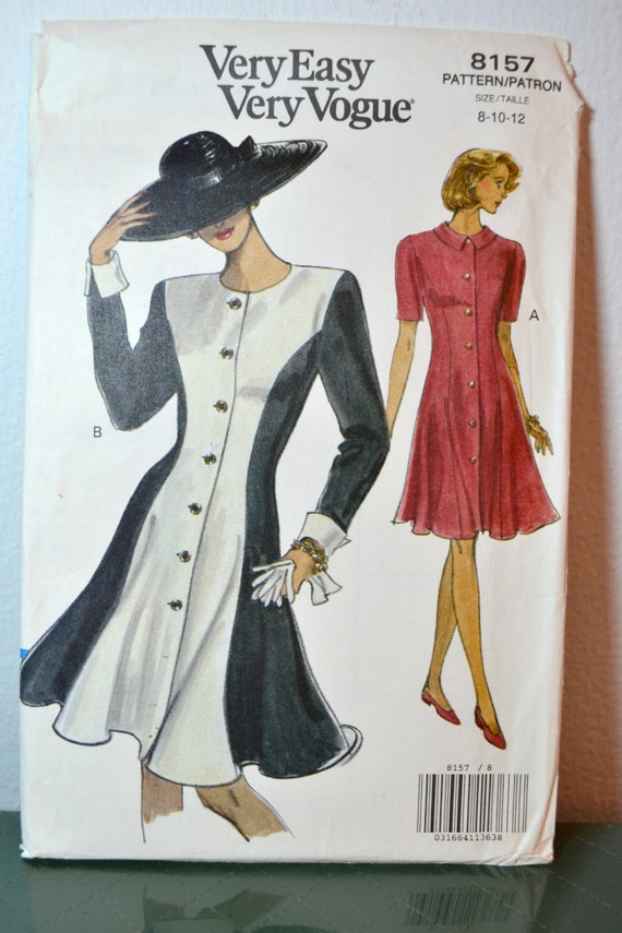 1990s Vintage UNCUT Vogue Pattern 8157 Misses Fitted and