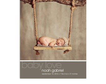 Baby Boy Birth Announcement Template - Noah - 1301