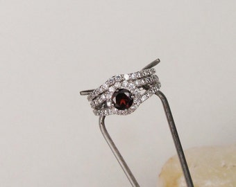 garnet wedding ring set