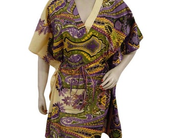 Cotton Caftan Plus Size Dashiki Dress Printed Women Summer Dress Short ...