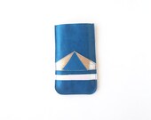 Mobile iPhone 5 Leather Case // Teal Holographic Gold // Pouch // Geometric // Birthday // Sleeve