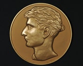 Julius Caesar Bronze reproduction medallion - relief sculpture - decorative art