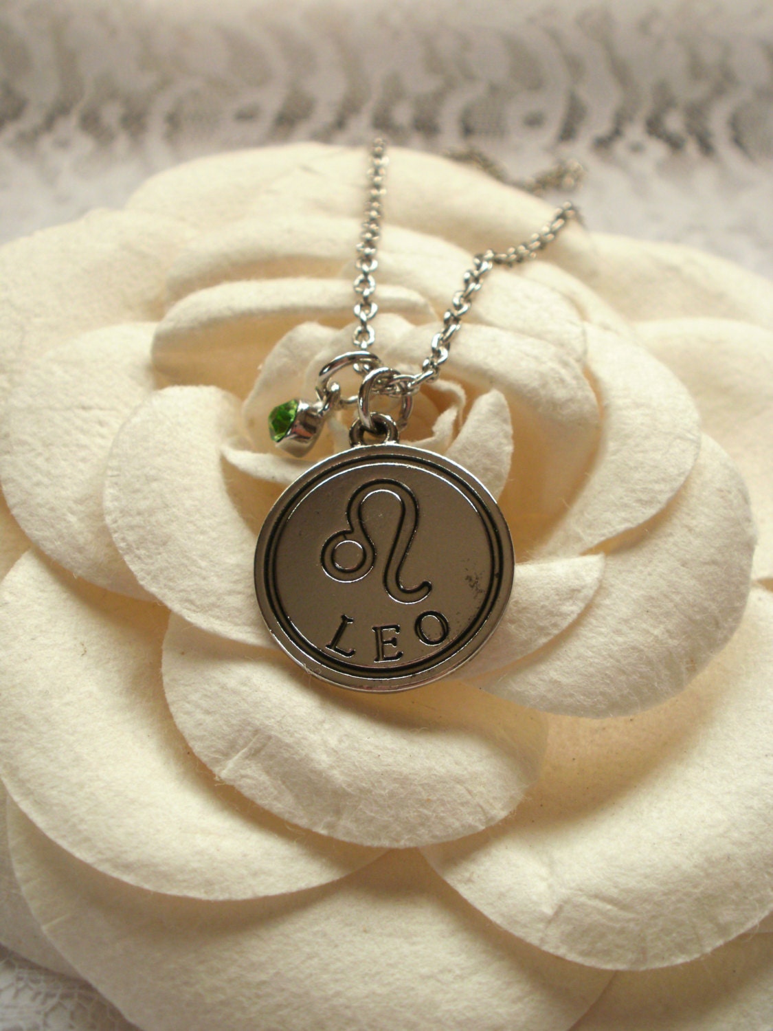 Leo Pendant Necklace Silver Leo Zodiac Sign by LadyAgathaBoutique
