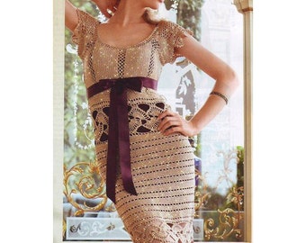 Crochet cocktail dress PATTERN, detailed description in ENGLISH for every row, engagement crochet dress pattern, sexy crochet dress PATTERN.