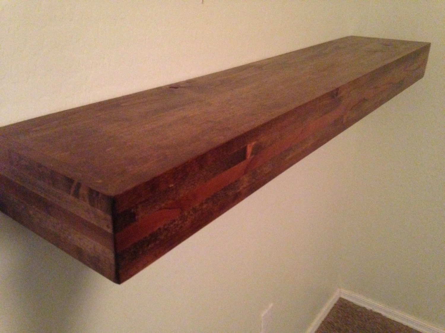 Floating shelf rustic floating shelves reclaimed wood
