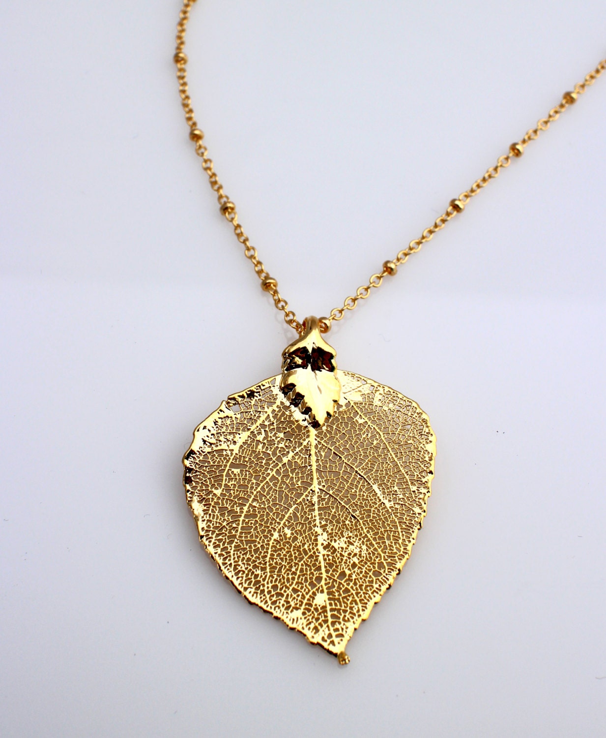 Gold Dipped Aspen Leaf Necklace Real Aspen Leaf Dipped In 24K   Il Fullxfull.627931553 5mpp 