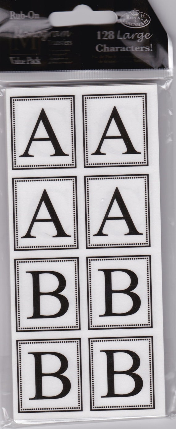 Rubon Block Monogram Letter Transfers Set of by RuralStitches