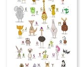 Animal Alphabet Print Animal Alphabet Poster for Kids Letter Alphabet Print Alphabet Art Print Alphabet Wall Chart Alphabet Wall Art 20x28"