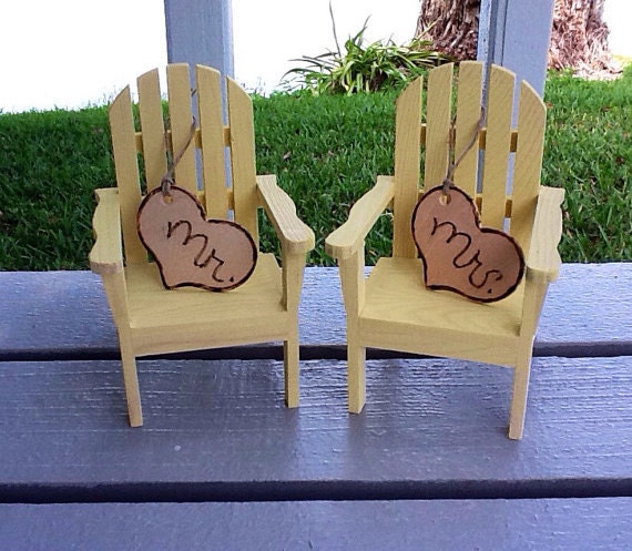 Chair Cake topper-Adirondack Cake Topper- yellow wedding cake topper 